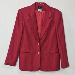 VTG  Radcliffe Pure Wool Gold Buttons Red  Blazer Jacket Sz 12Red Women's Blazer